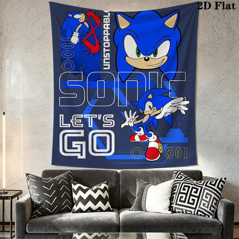 Hedgehog Sonic Bolt Wall Hanging Printed Fabric Blanket Decorative Tapestries for Bedroom Living Room Home Decor