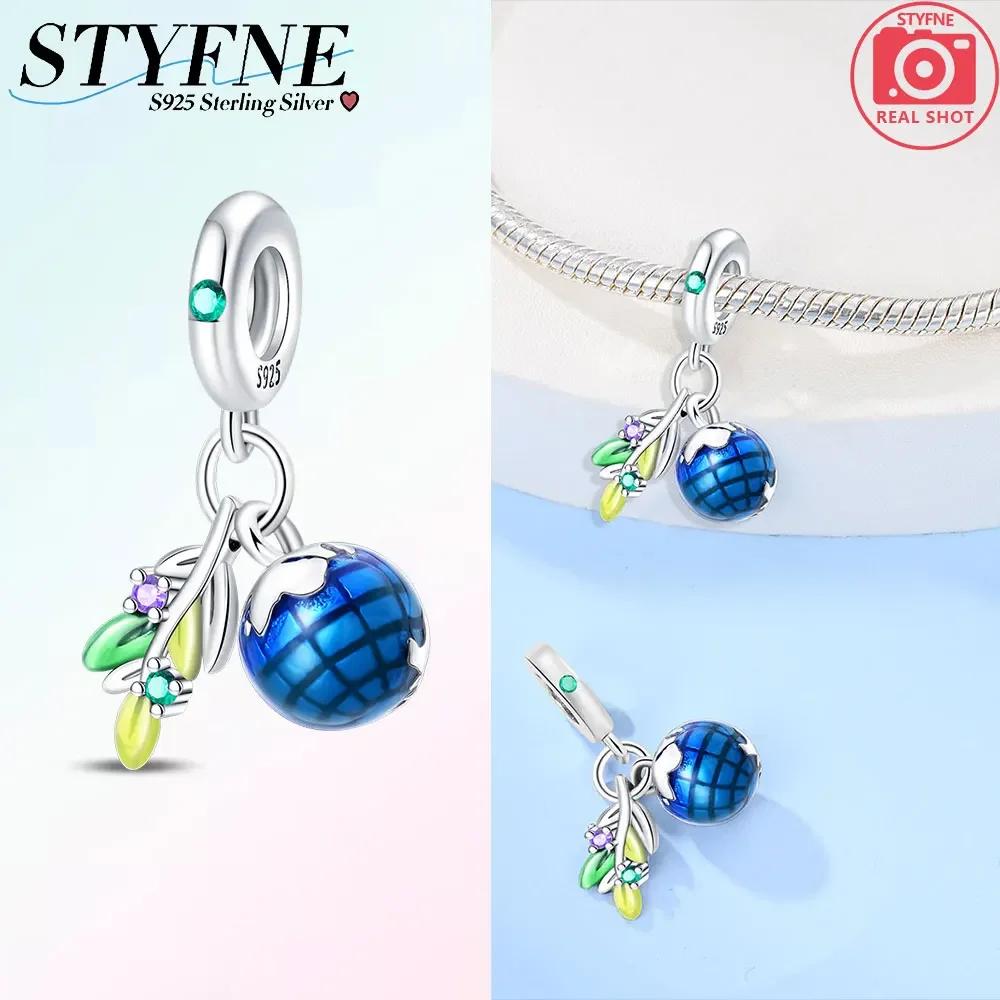 Authentic Original Charm Bead Components Brown Bear Pink Zircon Blue Heart Lucky Fortune Bead Components Compatible With Bracelet High Quality Fine
