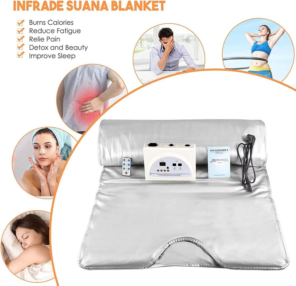 Portable Sauna Blanket for Home SPA, Full Body Detox and Weight Loss Sweat Blanket with Adjustable Temperature Control and Relaxation Use