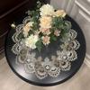 British Lace Leaf Border Transparent Bedroom Kitchen Tablecloth Hotel Restaurant Round Table Antifouling Cover Cloth Decoration