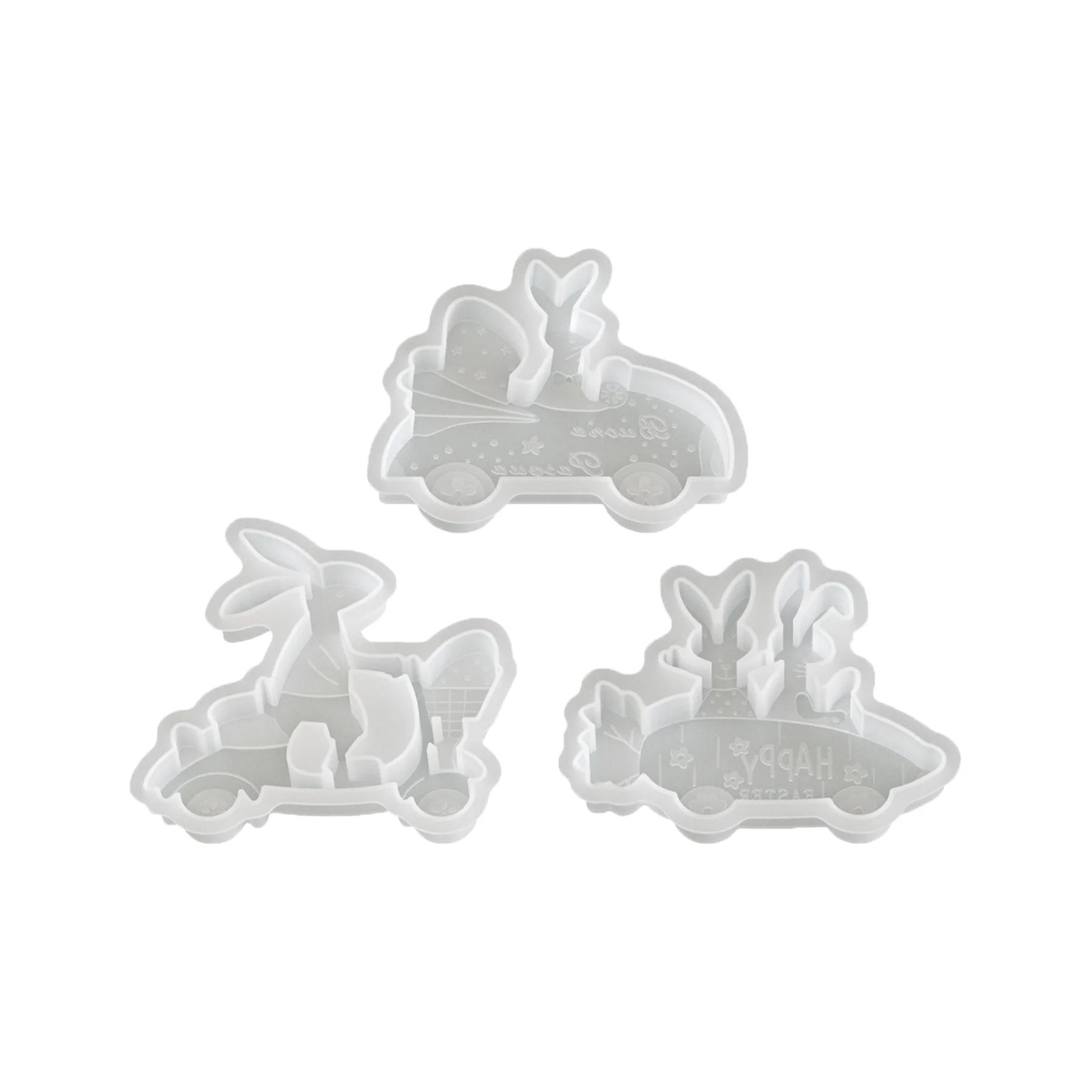 

Rabbits Drive Car Silicone Molds DIY Easter Decorative Cute Bunny Plaster Cement Mould Craft Candle Ornaments Epoxy Resin Mold