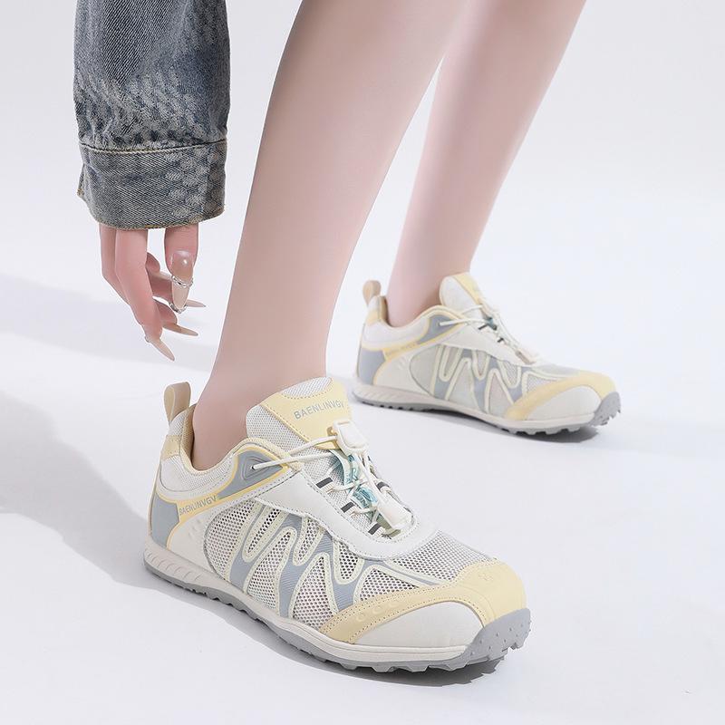 Women's Shoes Summer Mesh Breathable Little White Shoes Flat Bottom German Training Shoes Women's 2025 Dad Shoes Forrest Gump Soft Sole Breathable Me