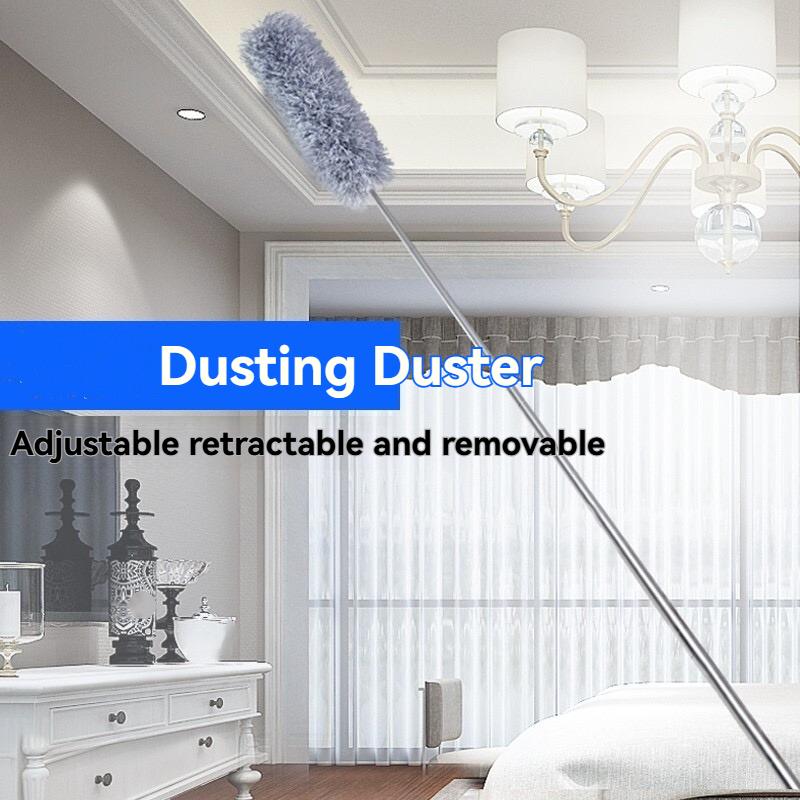 1pc Extended Long Feather Duster with Telescopic Function for Ceiling Cleaning, a Household Dust - Removing Broom