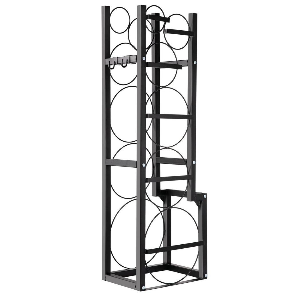 Refrigerant Tank Rack with 1x50lb, 2x30lb and 3 Small Bottles Cylinder Tank Rack, 48.5x15x11 inch Refrigerant Cylinder Rack Gas Cylinder Racks and