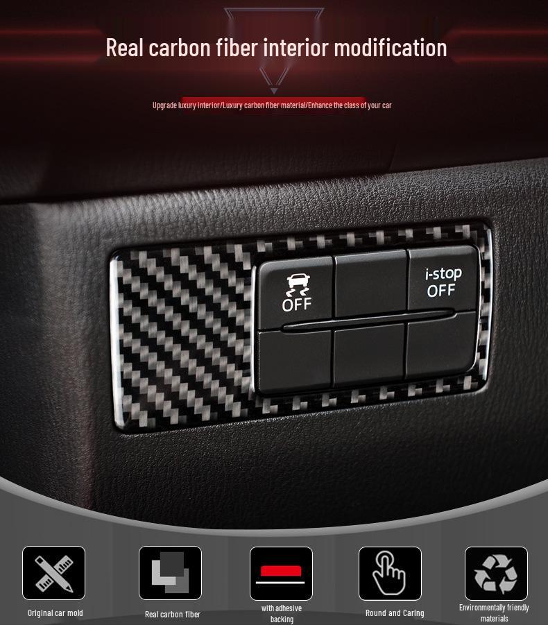 Mazda Axela CX-45 Atenza Interior Fog Light Switch Carbon Fiber Trim