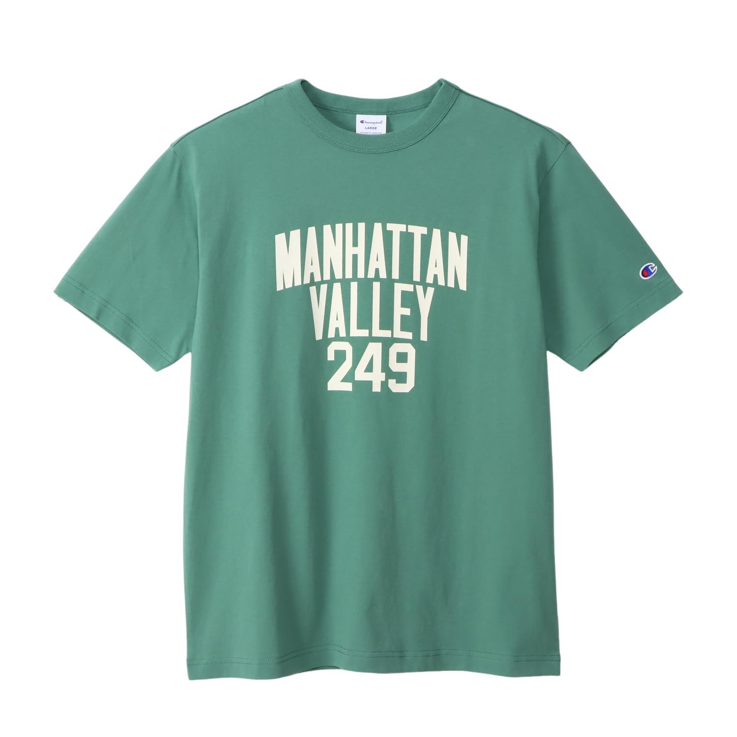 

Short Sleeve Short Sleeve Round Neck Cotton COTTON USA Graphic Print SHORT SLEEVE Basic Bright Green [Champion] T-Shirt 100% T-SHIRT Men s C3-B348 яскраво-зелений колір