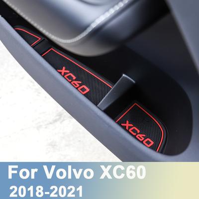 Car Door Groove Mat Anti-slip Cup Mat Rubber Rugs Slot Hole Pad For Volvo XC60 2018    Auto Interior Accessories