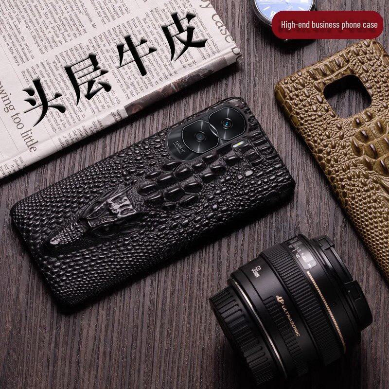 Kožený kryt Honor X30 s motivem dračí hlavy z hovězí kůže chrání váš telefon stylově.