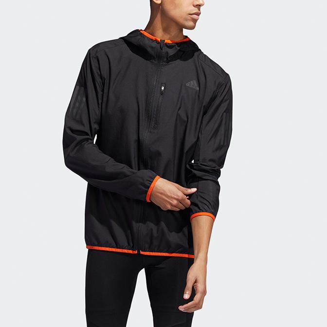 Adidas Sports Running Fitness Casual Windproof Breathable Hooded Jacket Men Jackets Black DQ2518