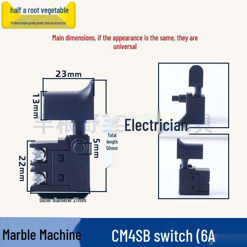 Akcesoria do przecinarki do marmuru Hitachi CM4SB: Wirnik, Stojan, Płyta dociskowa, Szczotka węglowa, Aparatura rozdzielcza