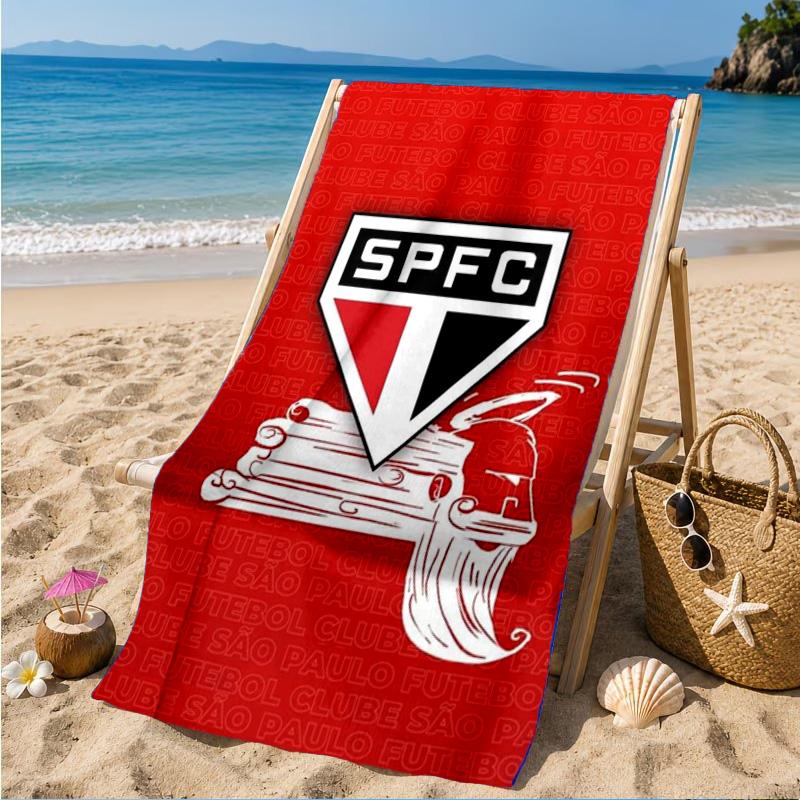 Spfc Team Crest Design Printed Microfiber Beach Towel, Soft And Absorbent, Quick-Dry, Ideal for Summer Travel, Beach Essential, Swimming Pool