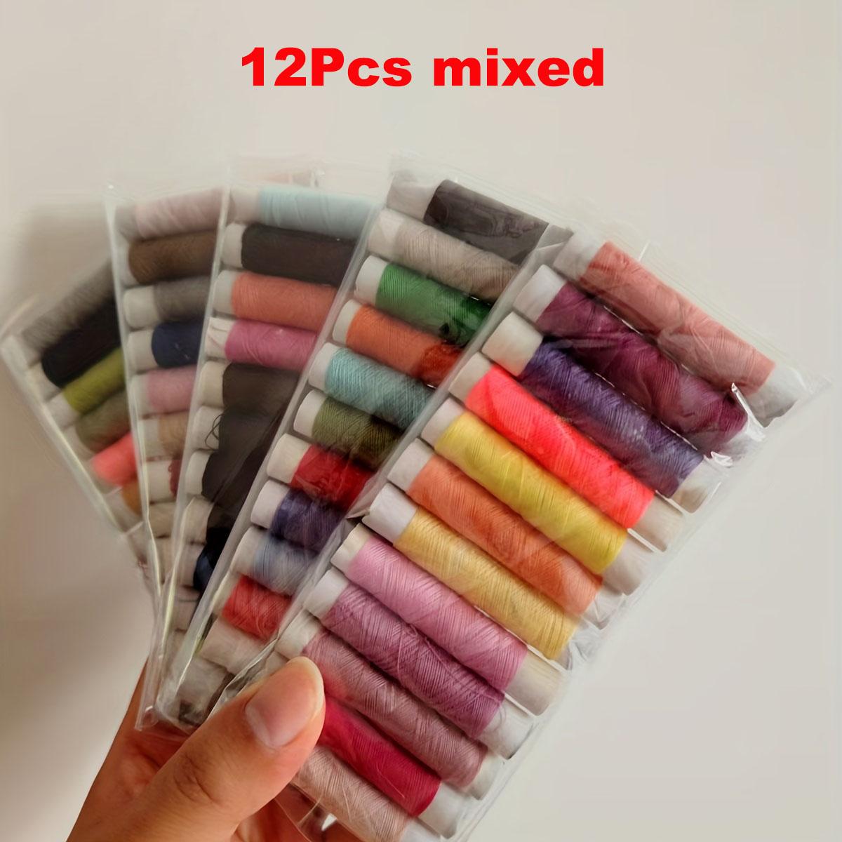 

12Pcs mixed Thread Small Roll Portable Needle and Thread,Household Hand Colored Polyester Thread,Sewing Supplies Accessories