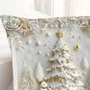 1/4Pcs 45x45CM Christmas Linen Throw Pillow Cover Santa Claus Snowman Reindeer Xmas Tree Pillow Case Living Room Bedroom Sofa Bed Square Cushion Cover