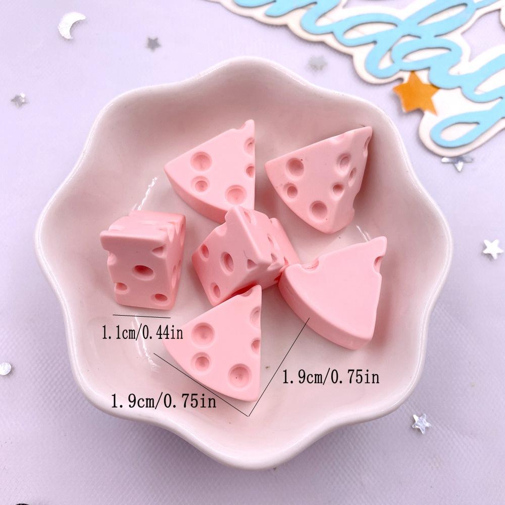 10PCS Resin Kawaii Simulation Cheese Cake Figurines Flat Back Cabochon Candy Home Decor DIY Scrapbook Crafts Jewelry Accessories