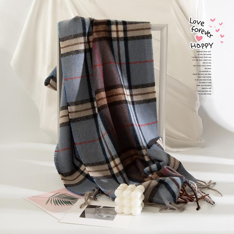 Winter British Style Imitation Cashmere Scarf for Men High End Checkerboard Cold Proof Shawl and Scarf