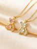 Delicate Cute Pink Zircon Bear Pendant Necklace for Women Girl, Stylish Animal Necklace, Exquisite Luxury Jewelry Accessories