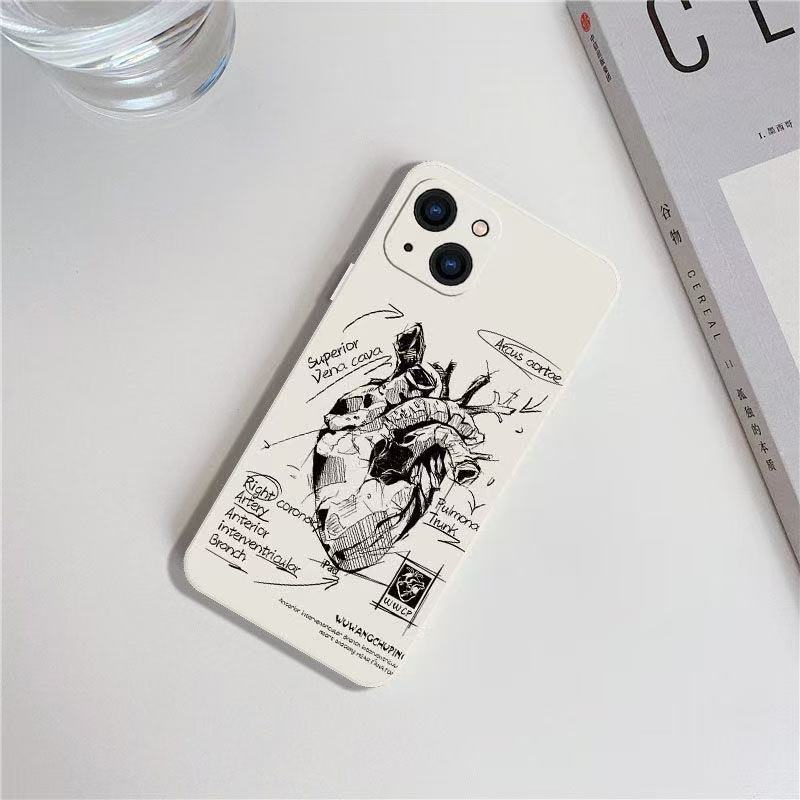 European and American Style Is Suitable for Iphone17promax Mobile Phone Case Personality 11 Apple 15 Anti-drop 14 Pro Heart 13/16