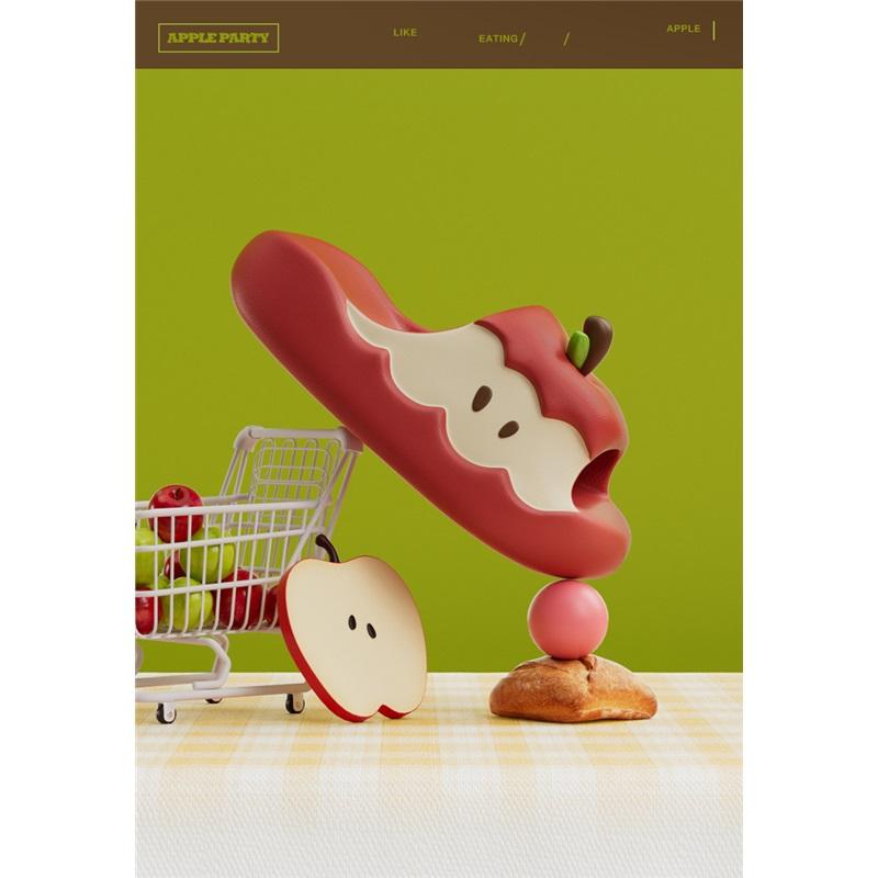 Original Small Apple Slippers Original Couple Summer Home Cute Thick Bottom Dormitory Sandals External Wear