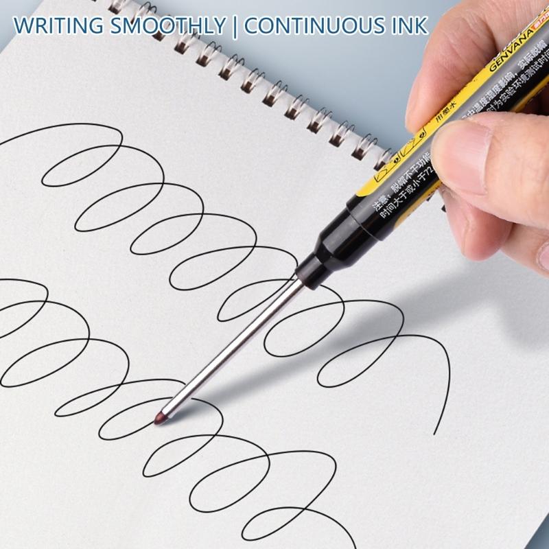 2Pcs Refillable Deep Hole Marker Pen With 15ml Refill Inks 45mm Long Tip Marker For Marking On Wood Ceramic Tile Metal