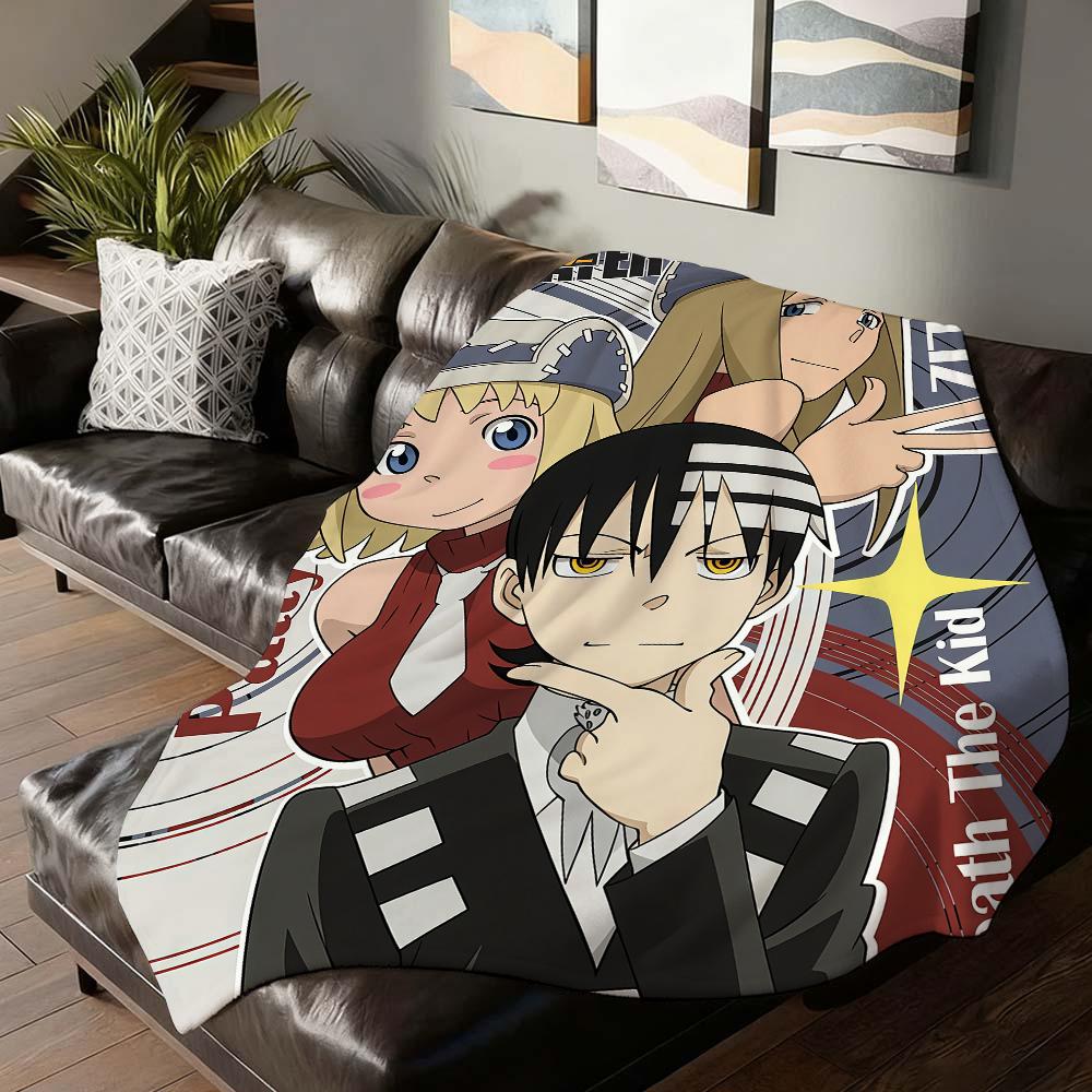 Anime przygodowe Soul Eater Koc na Sofę Biuro Łóżko Samolot Podróż Sen Czytanie Relaks Kemping Miękki i Ciepły