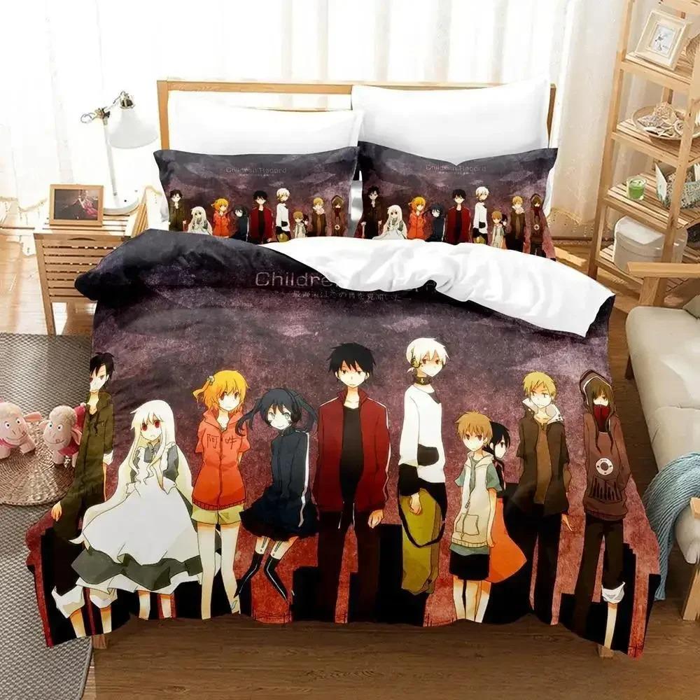 Kagerou Project Bettwäsche-Set, Einzelbett, Doppelbett, Queensize-Bett, Kingsize-Bett, Bettbezug-Set für Erwachsene und Kinder, 3D-Anime-Bettlaken-Set