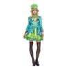 Women Alice In Wonderland Mad Hatter Halloween Costume Adult Medieval Mad Tea Party Cosplay with Bowtie Top Hat