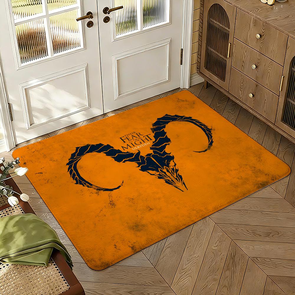 House Targaryen Logo Floor Mat Soft Thickened Absorbent Non-Slip Bedroom Living Room Door Mat Home Decor Flannel Rugs