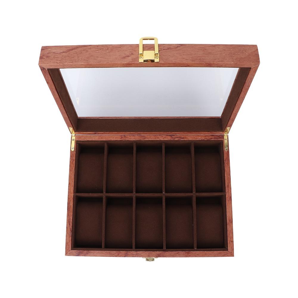 Composite Wood Watch Storage Case 26.5 x 20 x 8cm Watch Organizer Jewelry Display Case  For Women