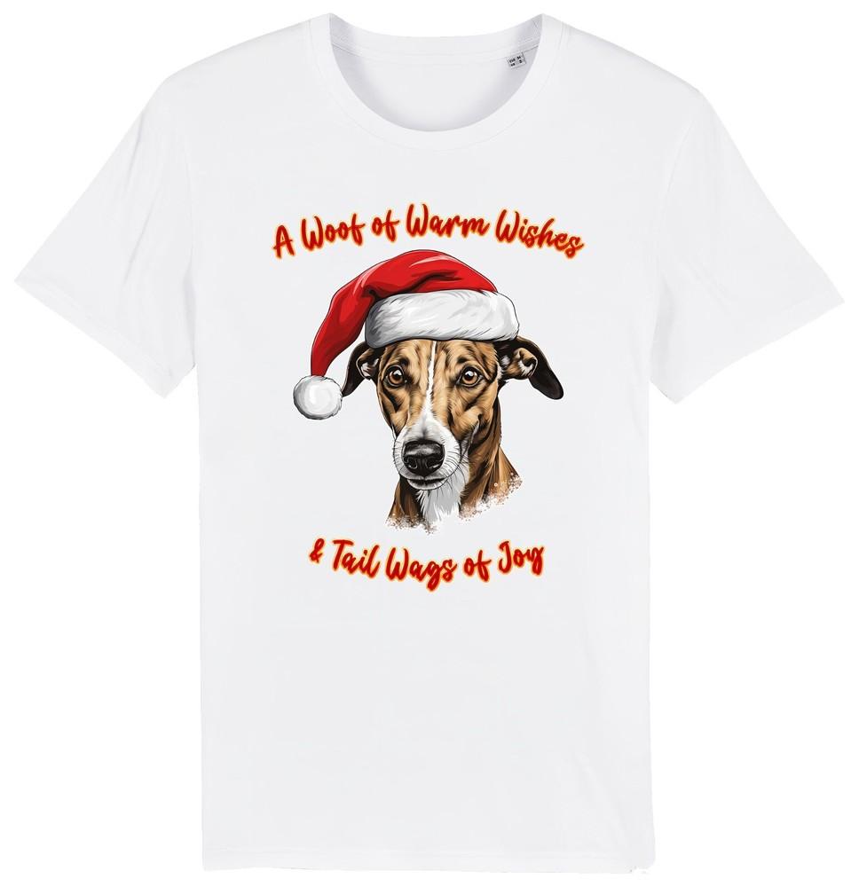 

Mens Womens GREYHOUND Christmas T-Shirt Santa Dog Woof Wishes Dogs Puppy Gift 2XL