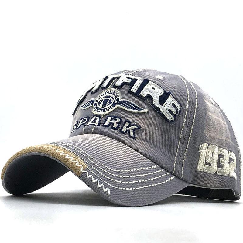 Spark Alphabet Washed Cotton Baseball Cap Male And Female Alphabet Embroidered Cap Sunshade Sunscreen Cap Adjustable
