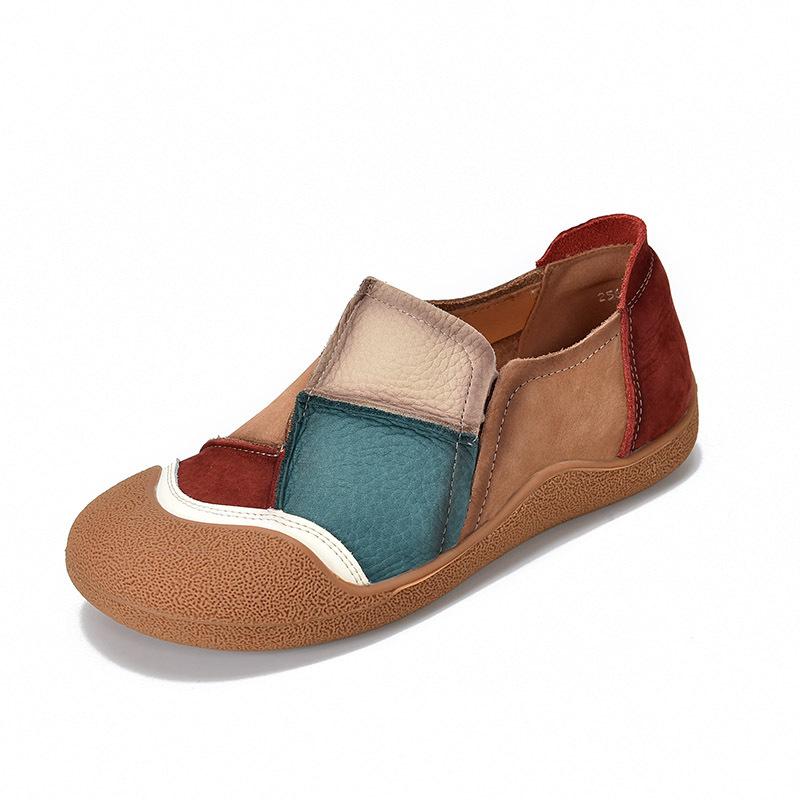 Fashion GKTINOO Genuine Leather Soft Soled Loafers 2025 Autumn New Retro Casual Handmade Women's Flat Sole Shoes