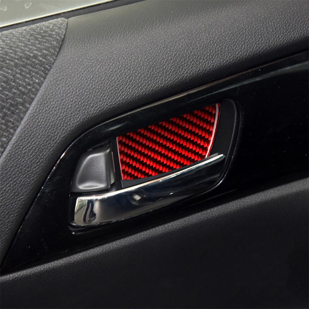 Real Carbon Fiber Car Interior Door Handle Cover Trim For Honda Accord 2014-2017