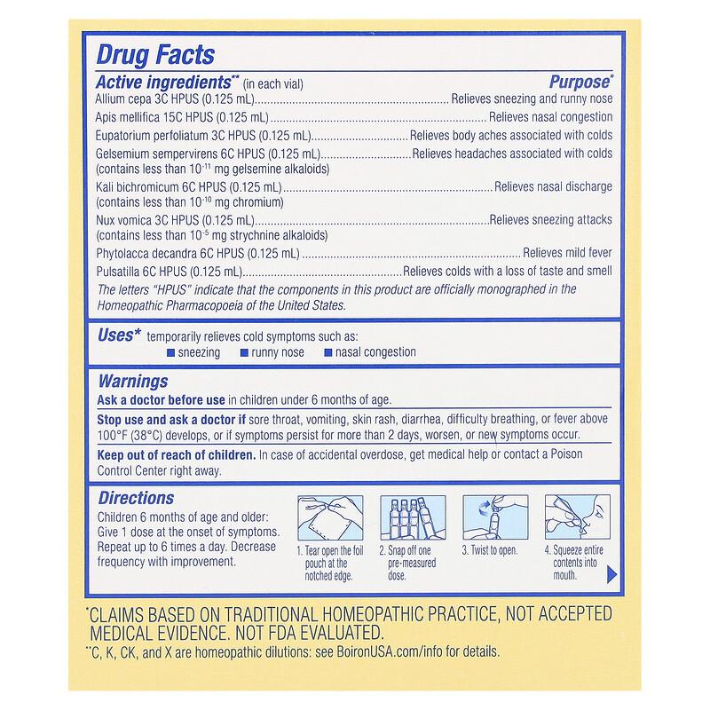 Cold Calm Baby, Liquid Doses, Cold Relief, 6+ Months, 30 Pre-Measured Liquid Doses, 0.034 Fl Oz (1 Ml) Each