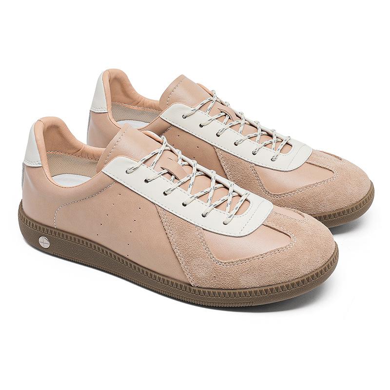 

3768 нишевая спортивная и повседневная обувь мужская кожаная дышащая и универсальная ретро невидимая внутренняя танкетка 44 [male size] абрикосовый