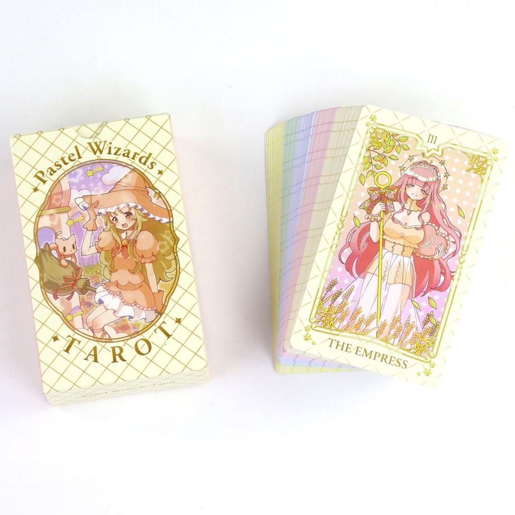 10.3*6cm Pachet Tarot Vrăjitori Pastel 78 Piese Cărți Tarot Desen Animat Anime Japonez