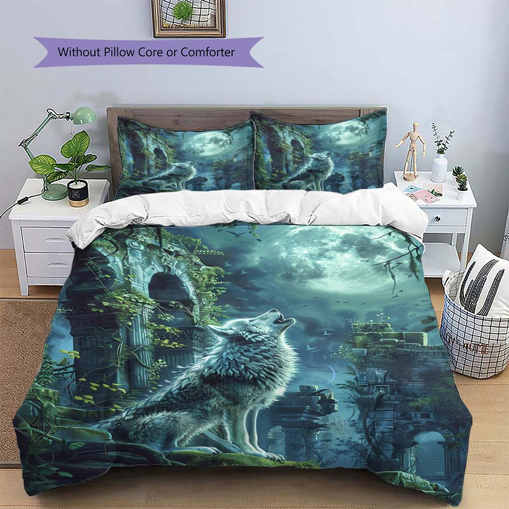 Cartoon Pattern Bedding Quilt Set Quilt Cover Pillowcase Home Decoration Birthday Gift (1 * duvet cover + 2 * pillowcase, without core)