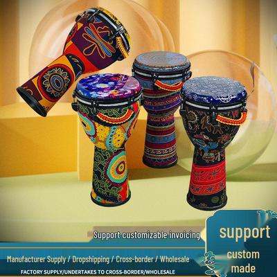 African 12-Inch Tunable Rope-Tied Hand Drum - Lightweight Beginner/Professional Percussion Instrument