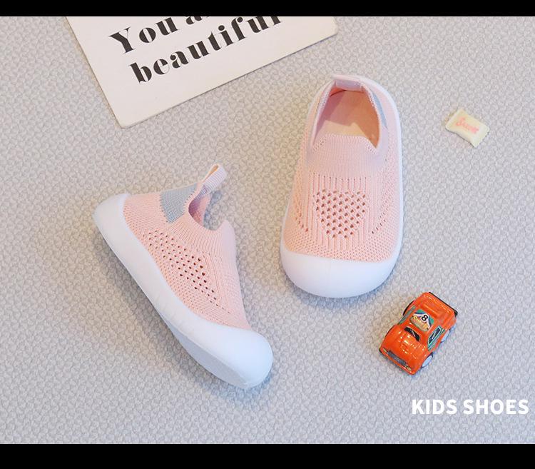 Atmungsaktive Flyknit-Mesh-Schuhe für Kinder - Kollisionsschutz, weiche Sohle, Bonbonfarben, Unisex Kleinkind Freizeit