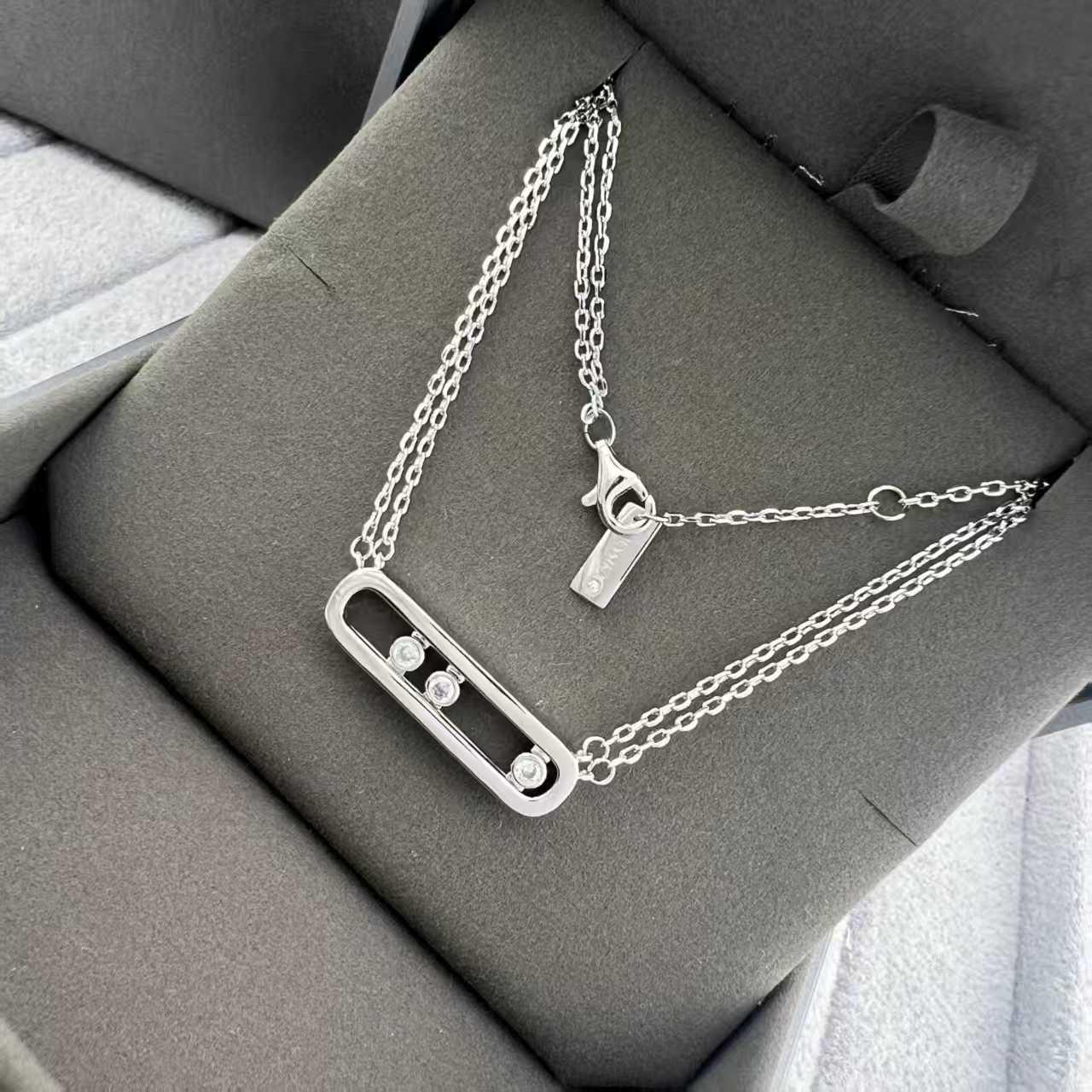 Элегантное женское колье-чокер с тройным бриллиантом Messi Home