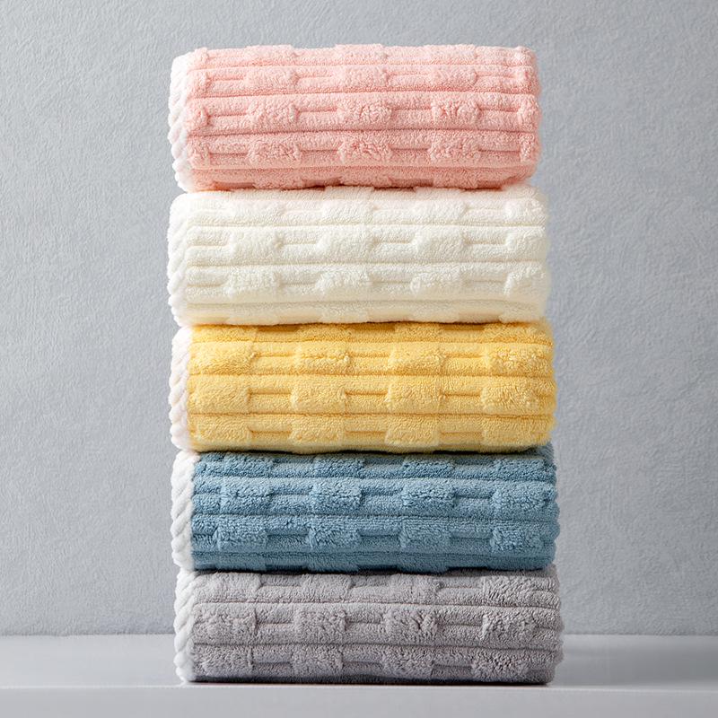 Thickened Enlarged Coral Fleece Towel - Highly Absorbent, Lint-Free, Quick-Drying, for Adults, Perfect for Home Use: Hands, Face, Hair