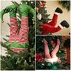 Animated Holiday Tree Decorations Christmas Swinging Leg Ornament Electric Hanging Santa Legs for Tree Plush
