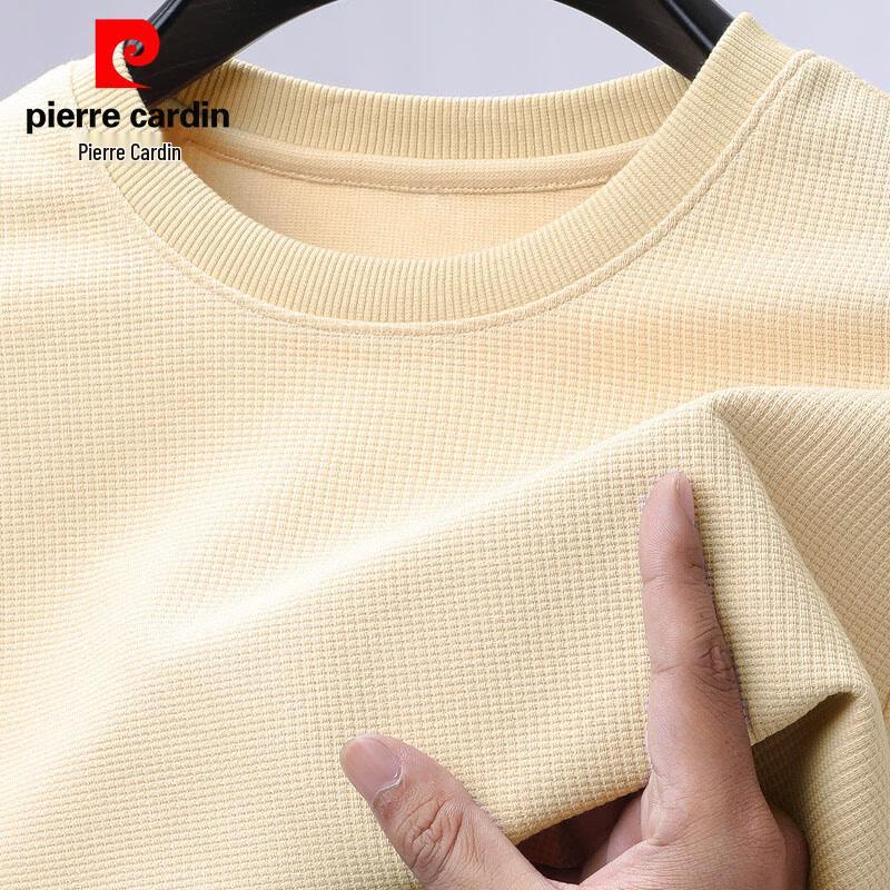 Pierre Cardin Men's Waffle-Knit Silk Blend Pullover Sweatshirt