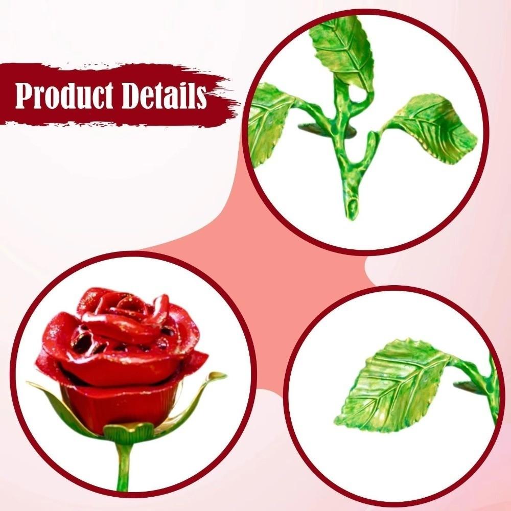 Handcrafted Incense Burner Sturdy Incense Holder Romantic Metal Rose Burner  Office Decor