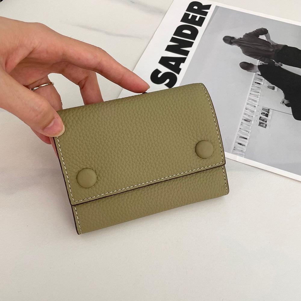 2025 Two-tone Genuine Leather Women Wallets Short Purse High Quality First Layer of Cowhide Wallet Trifold Billfold For Ladies