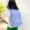 Four-Piece Backpack Set Women's Campus Backpack Solid Color Student Schoolbag