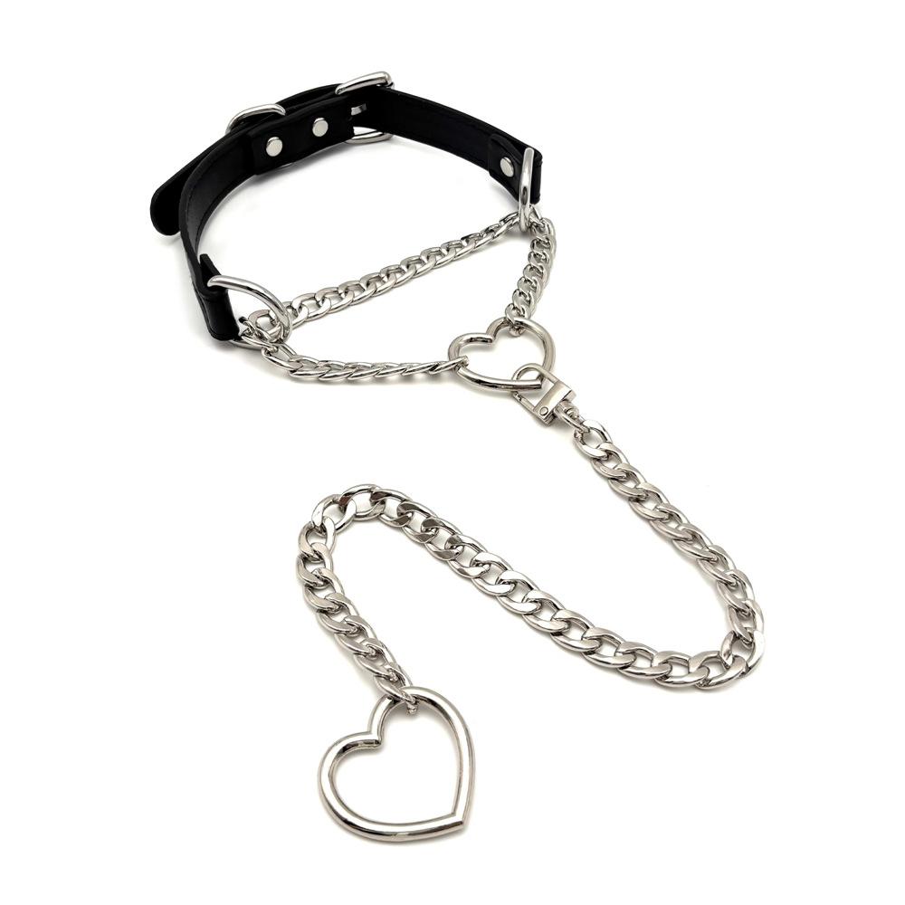 Love Collar Necklace Men's and Women's Flirting Chain Heart Lock Pendant Neck Strap Clavicle Chain