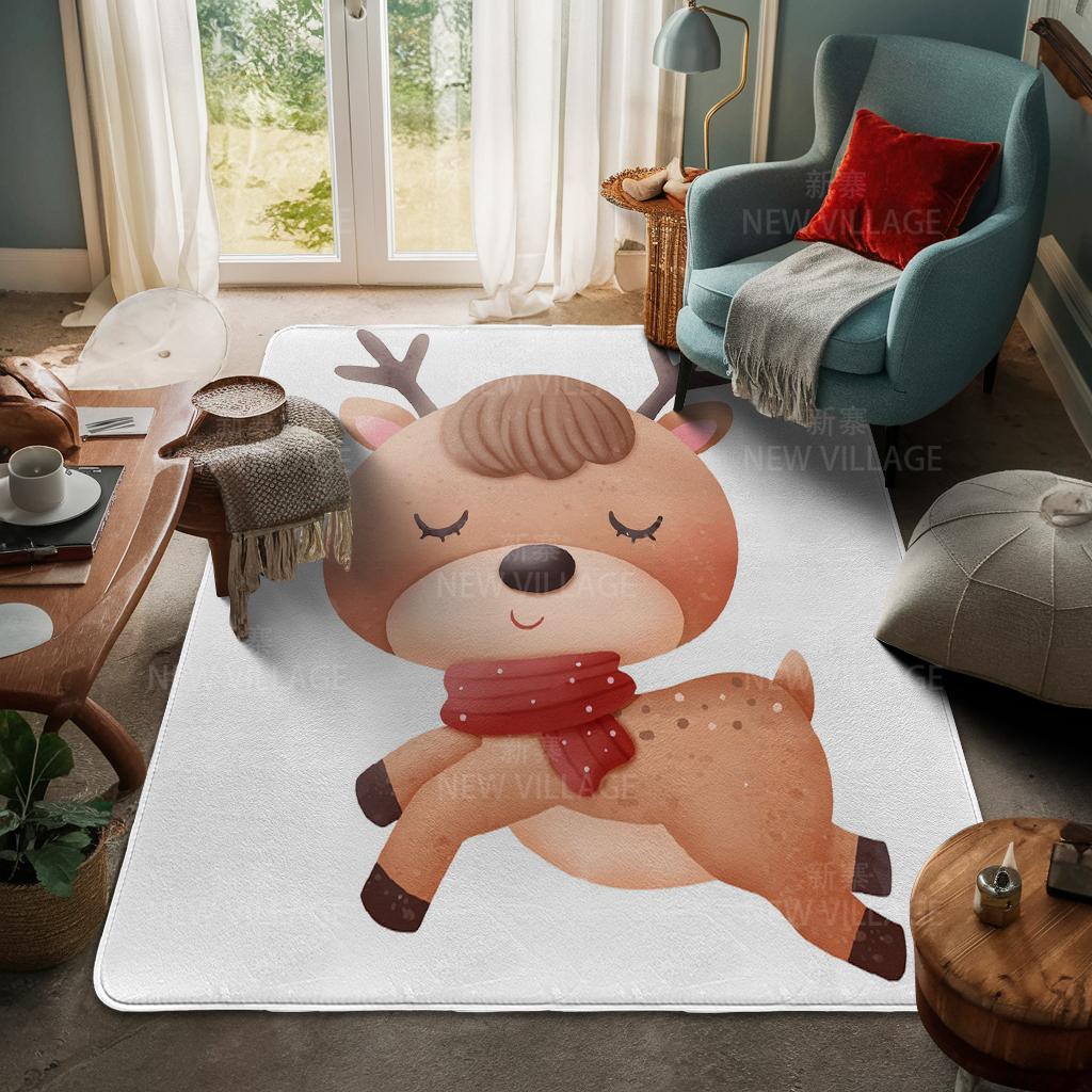 House Entrance Carpet Home Door Mat Living Room Bath Foot Bathroom Non-slip Water Absorption Rugs Bath Merry Christmas Winter