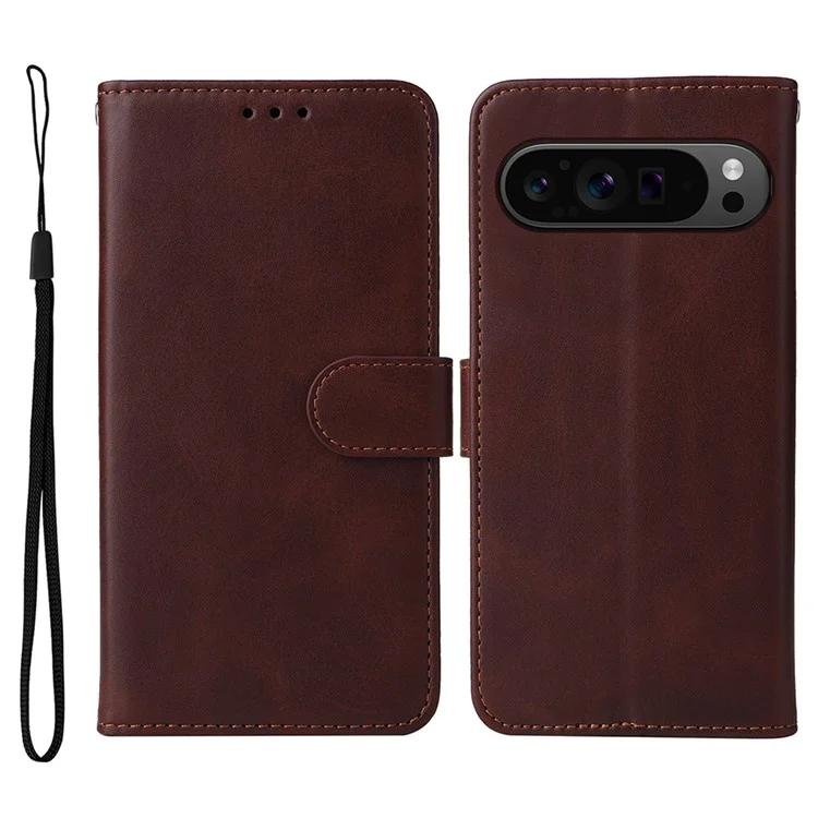 

For Google Pixel 9 Pro XL Case PU Leather Calf Texture Wallet Flip Phone Cover