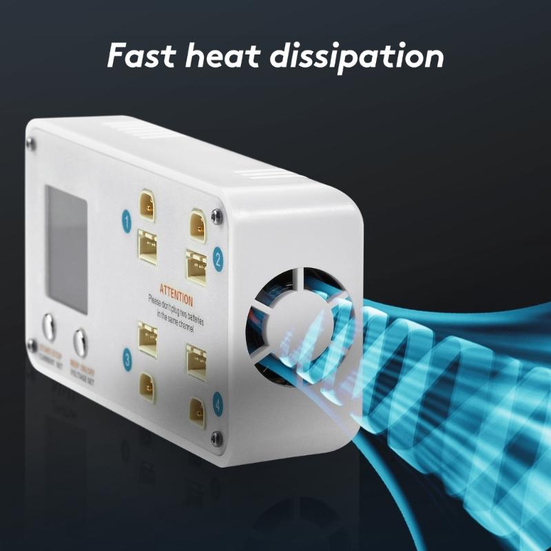 Multiple Port 2S Lipos Balance Charger For Drones Featuring Heat Dissipation And Memory Setting