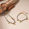 Exquisite Retro Heart, Star, and Sunflower Woven Bracelet & Necklace Set